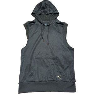 Puma Explosive Sleeveless Hoodie Black Mesh Accents Large